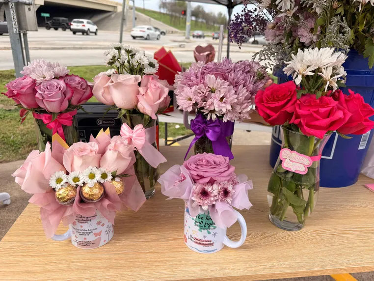 Exhibición de arreglos florales